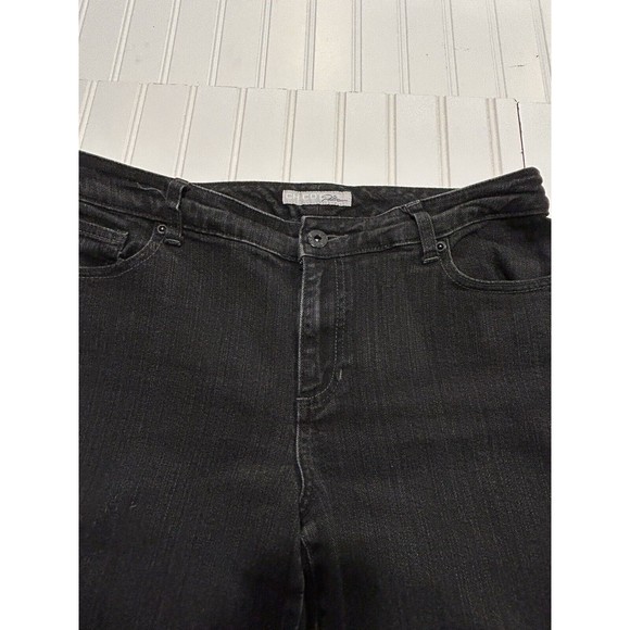 CHICOS Platinum Denim Original Jeans Sz 1.5 / 10 Mid Rise 5 Pocket Dark Wash - Picture 2 of 7